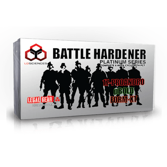 Multi-Colored Box of LG Sciences: Battle Hardener Kit | Prohormone Hardening Cycle - Supplement Shop