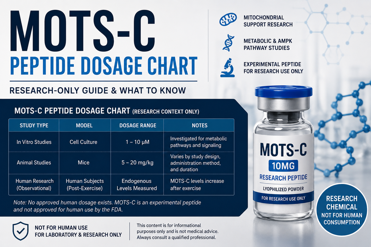 MOTS-C peptide dosage chart research-only guide for mitochondrial peptide education