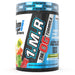 Container of BPI Sports 1.M.R OG Pre Workout in Blue Raspberry flavor, featuring a label highlighting its benefits for energy, pump, and endurance with extra strength formula, net weight 330 grams.