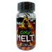 Bottle of KJ Labs Oxy MELT dietary supplement with fiery design and '60 caps' label, promoting metabolism and fat loss.