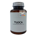 Clear brown bottle of Quality Vitamins TUDCA.