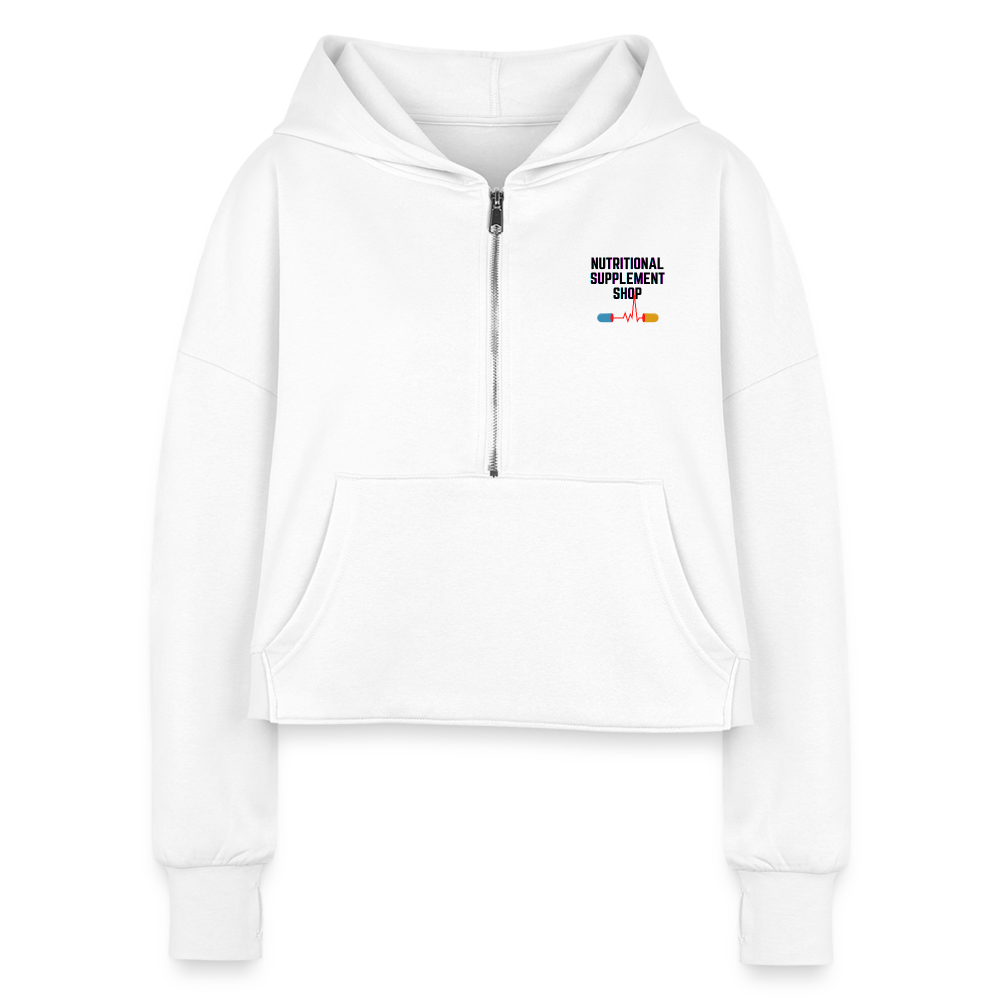 NSS Half Zip Cropped Hoodie - white