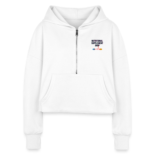 NSS Half Zip Cropped Hoodie - white