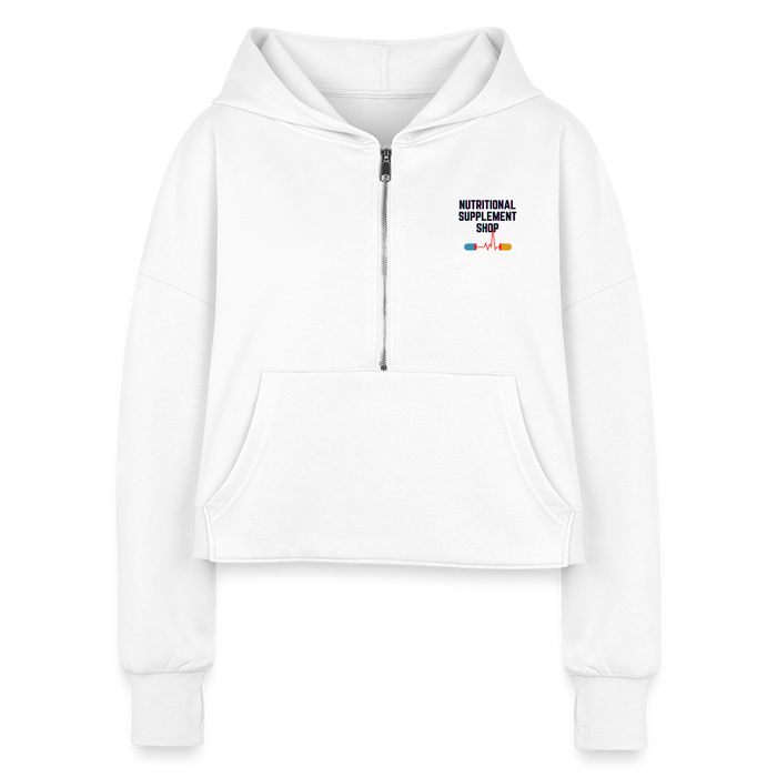 NSS Half Zip Cropped Hoodie - white