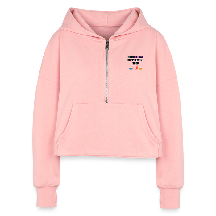 NSS Half Zip Cropped Hoodie - light pink