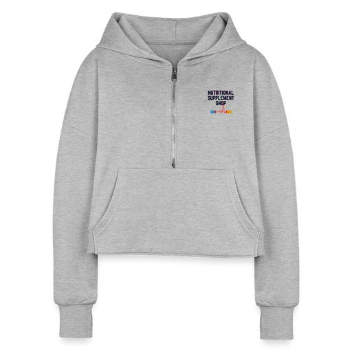 NSS Half Zip Cropped Hoodie - heather gray