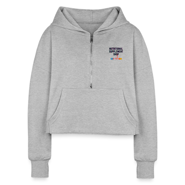 NSS Half Zip Cropped Hoodie - heather gray