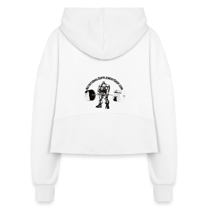 NSS Half Zip Cropped Hoodie - white