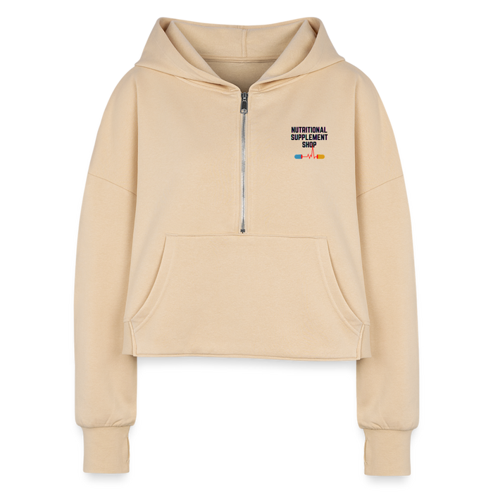 NSS Half Zip Cropped Hoodie - nude