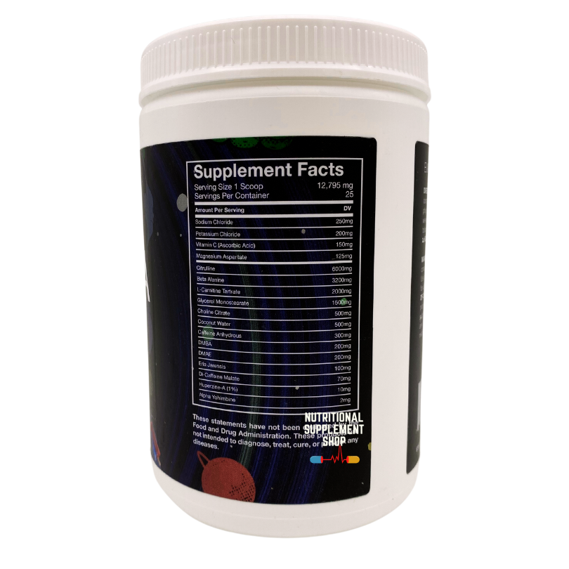 The ingredient panel of Euphoria Pre Workout by Star Labs