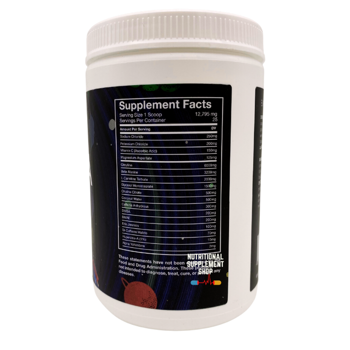 The ingredient panel of Euphoria Pre Workout by Star Labs