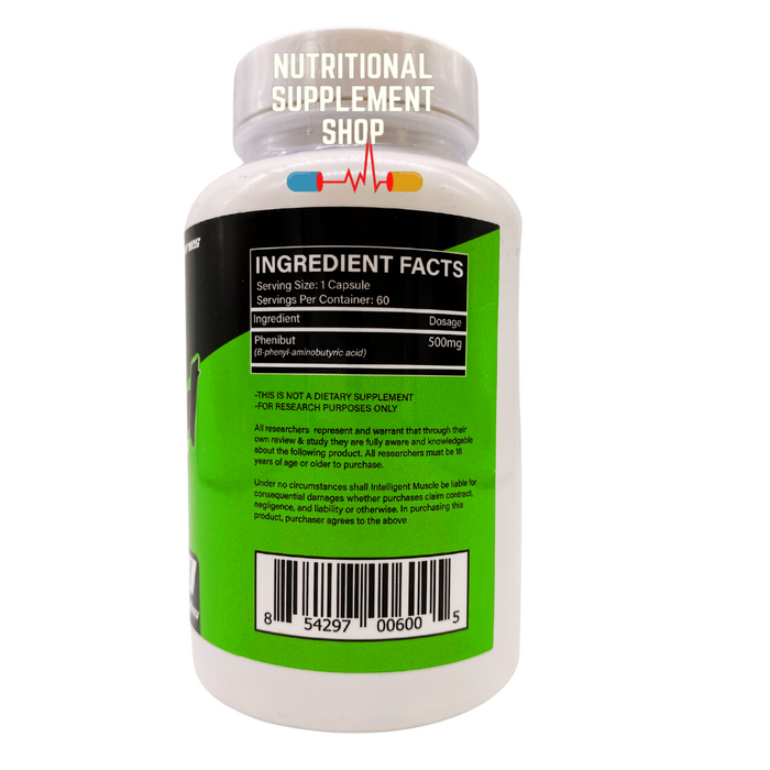 Ingredient Facts for 500mg phenibut capsules