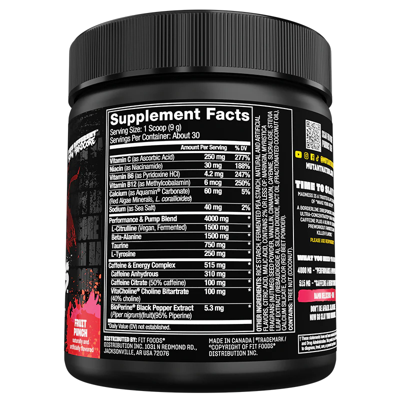 Mutant Madness Pre Workout - 30 Servings