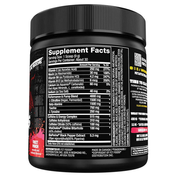 Mutant Madness Pre Workout - 30 Servings