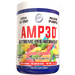 AMP3d Extreme Pre-Workout in Blue Razzberry flavor by Hi-Tech Pharmaceuticals, featuring high stimulant content and ingredients for intense pumps, packaged in a 385-gram container with 25 servings