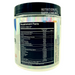 The back view of the Aventador Pre-Training supplement jar, showcasing the Supplement Facts label. Ingredients such as anabolic activators, energy complexes, and nootropic blends are listed, along with their amounts per serving. The suggested usage instructions are also visible, emphasizing mixing with cold water.