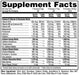 A Supplement Facts label for Metabolic Nutrition E.S.P. Extreme Pre Workout in the Blue Raspberry flavor. The table provides detailed information for 1, 2, and 3 scoops, including values for Vitamin B12, Vitamin B6, Vitamin B3, Magnesium, Potassium, Calcium, Sodium, and various ingredient matrices: Extreme Energy Matrix, Extreme Mental Matrix, and Extreme Absorption Matrix. The label also lists other ingredients, including Citric Acid, Sucralose, and Raspberry Blue Artificial Flavor.