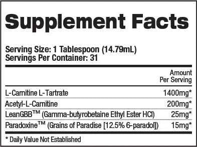 Liquid L Carnitine - Improve Performance - 16oz