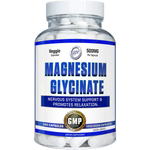 Hi-Tech Pharmaceuticals Magnesium Glycinate 60-serving bottle for superior absorption and muscle health support.