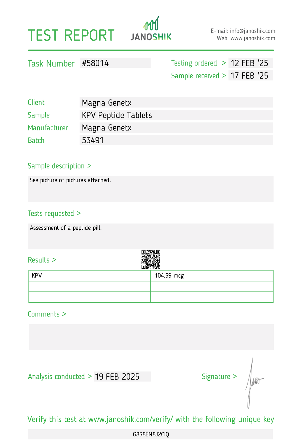Magna GenetX - KPV Peptide Tablets