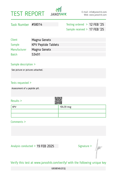 KPV Peptide - Slow Dissolving Tablets