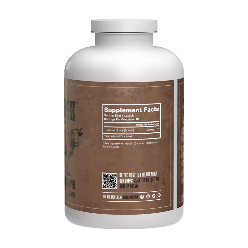 Grass Fed Beef Liver Capsules - 180 Pills