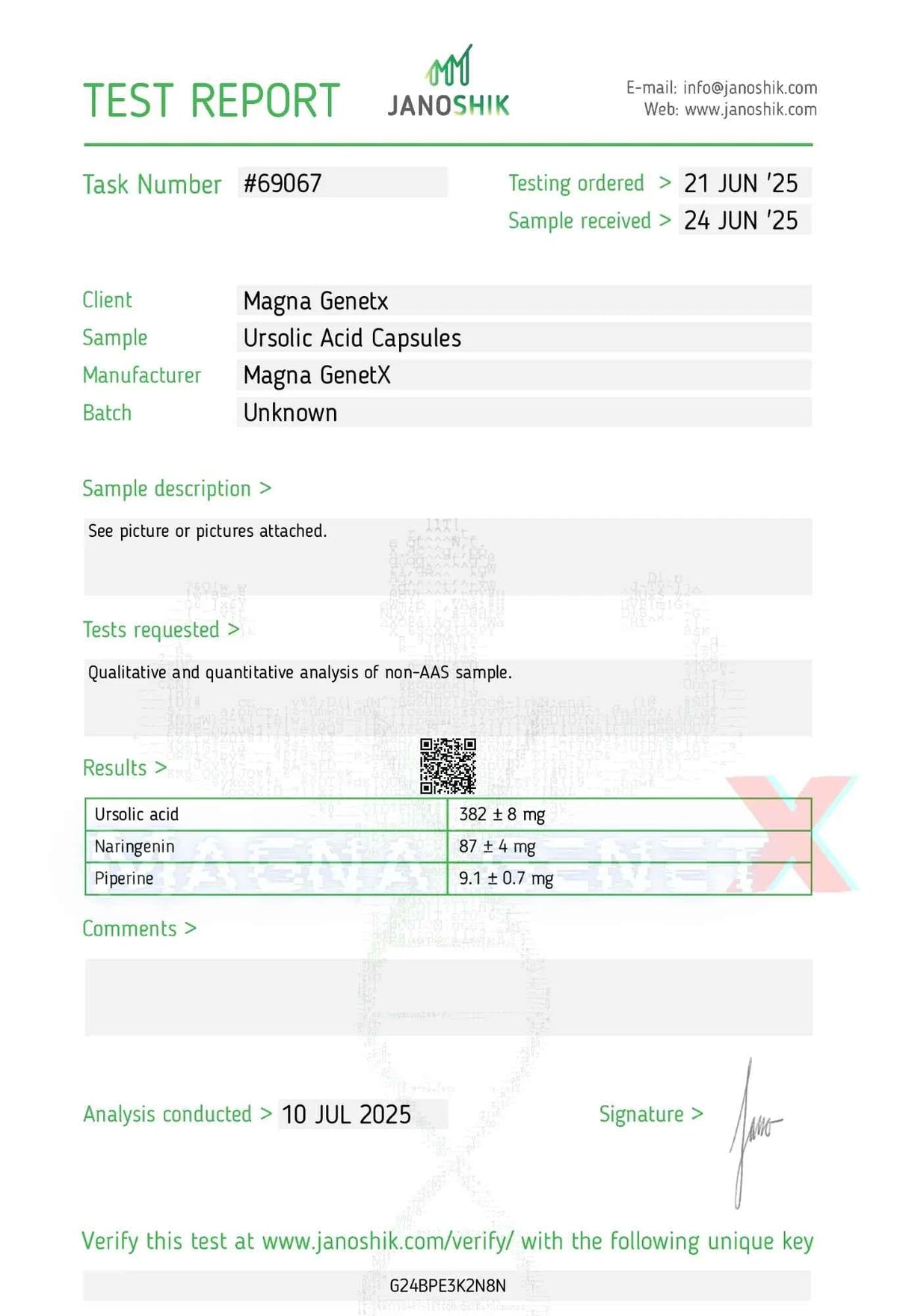 Magna GenetX - U Strol | High-Potency Ursolic Acid 385mg | Enhanced with Naringenin & Piperine | 60 Servings