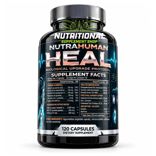 Nutra Human Labs HEAL GHK-Cu BPC-157 KPV PEA UC-II hyaluronic acid 120 capsules