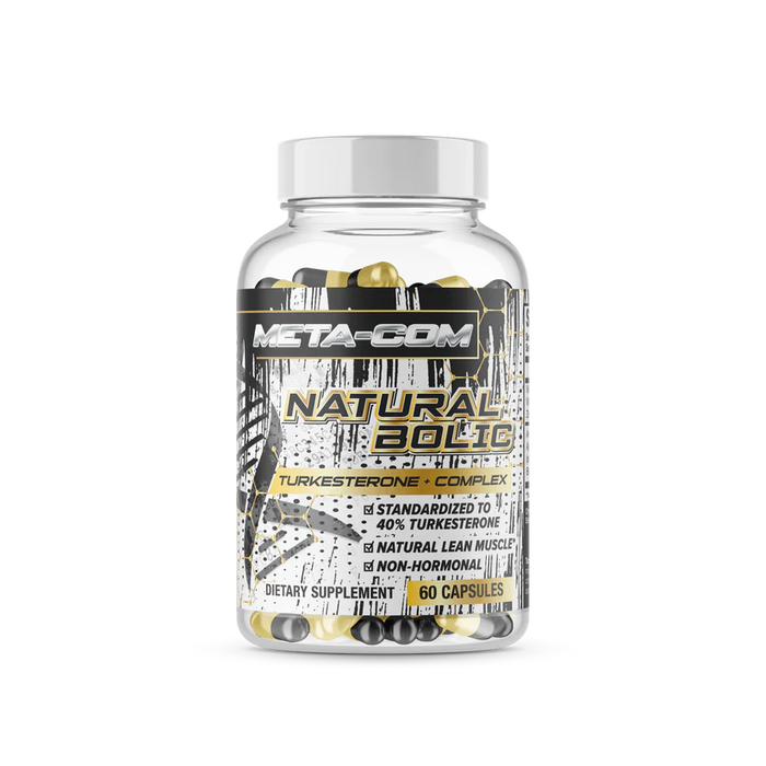 NaturalBolic Lean Builder supplement bottle by MetaCom, designed for natural muscle enhancement.