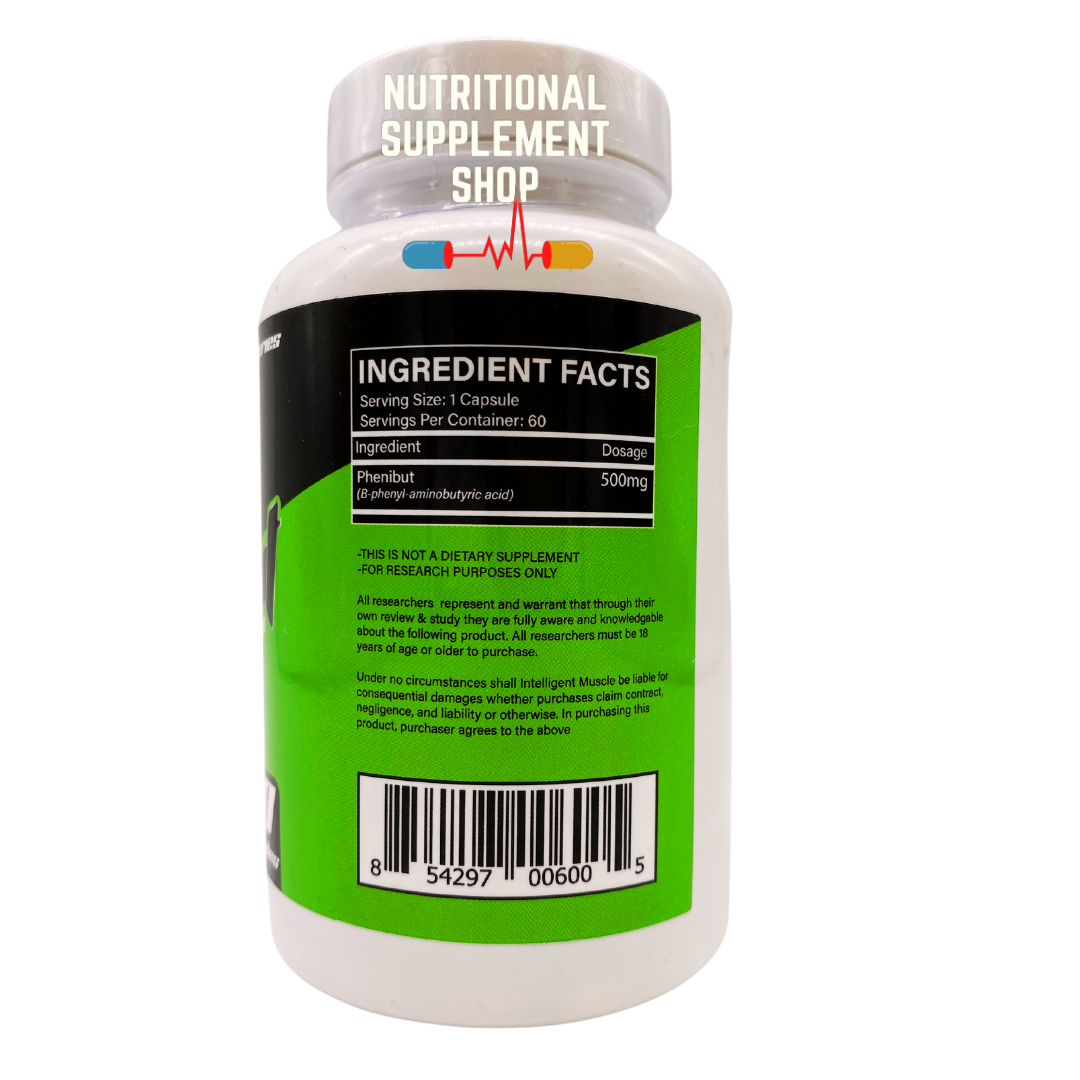 Buy Phenibut 500mg Capsules – 60 Count | β-Phenyl-γ-aminobutyric acid