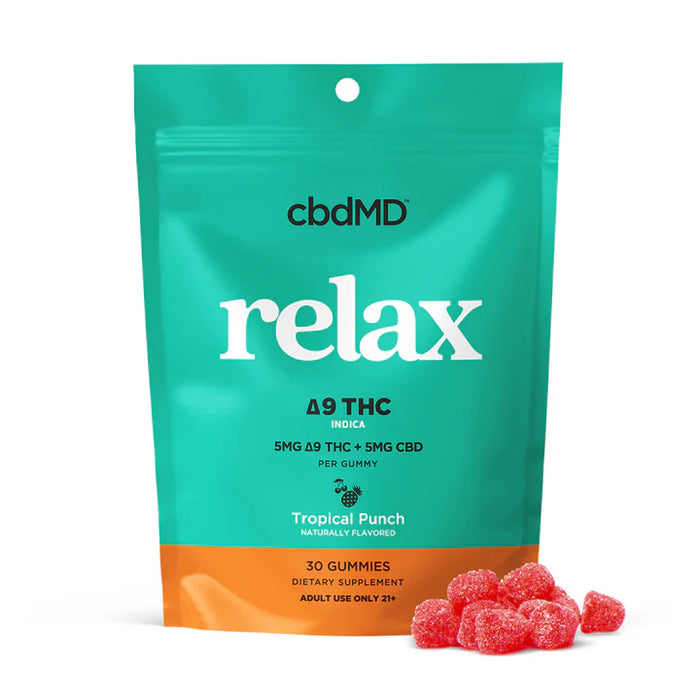 Relax Indica Gummies - 5mg THC & 5mg CBD - 30 Count