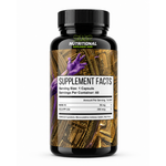 Supplement bottle with label on a white background