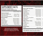 Samurai Science Samurai X Pre Workout Supplement Facts Panel
