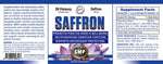 Saffron supplement label with text and branding