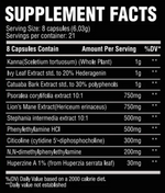 Supplement Facts label of CHEMIX Pre-Workout.