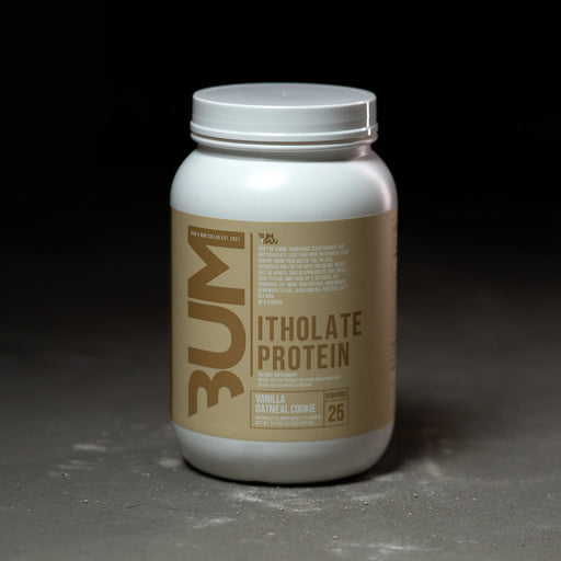 Container of RAW: CBUM Itholate protein powder, 1.7 lbs, promoting muscle growth and fat loss.
