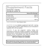 Supplement Facts label of Quality Vitamins Brainstorm Nootropic.