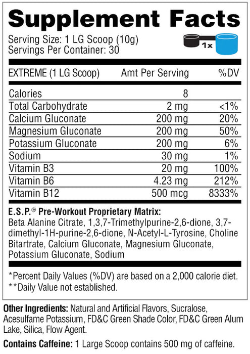 Metabolic Nutrition - E.S.P. Pre Workout - 90 Servings