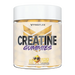 Product image of FINAFLEX Creatine Gummies in a clear jar with a white lid. The label displays the product name in bold black and purple text, with an orange cartoon mascot wearing sunglasses. The jar indicates 30 servings of orange-flavored gummies, containing creatine monohydrate to support strength and performance.