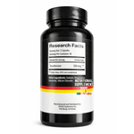 Nutritional supplement bottle with label on a white background