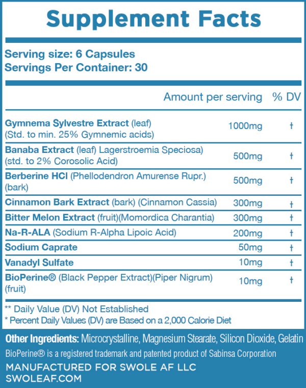 Swole AF - Glucose Disposal Agent - 180 Capsules