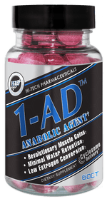 clear bottle with red tablets of hi tech pharmaceutical 1 ad prohormone