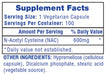 Hi Tech Pharmaceuticals NAC ingredients