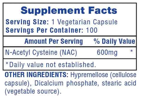 Hi Tech Pharmaceuticals - NAC | N-Acetyl Cysteine - 100 Capsules