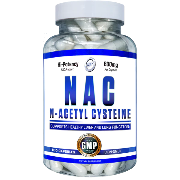 Clear bottle of N-Acetyl Cysteine.