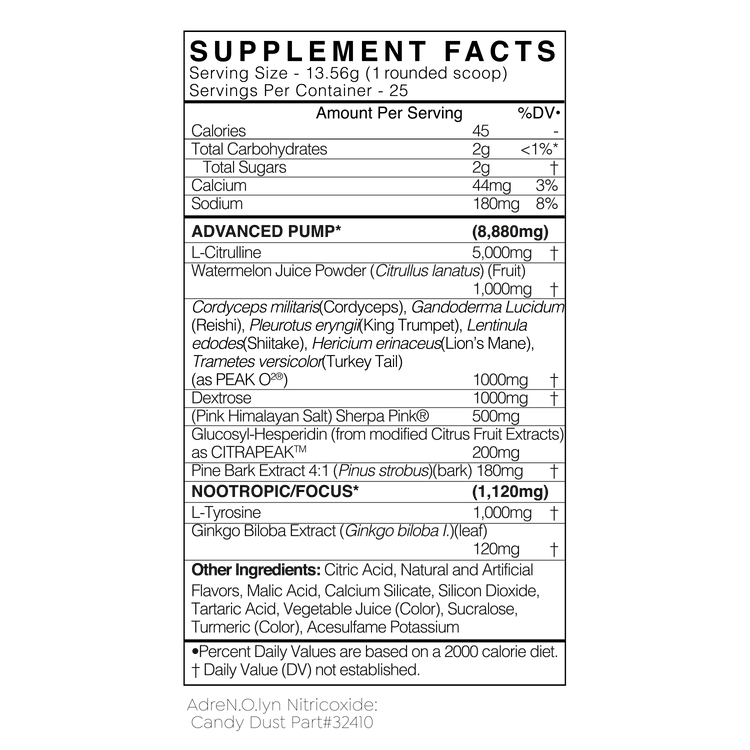 Adrenaline Nitric Oxide - Stim Free - 348g - Supplement Shop