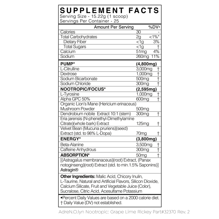 Adrenolyn Nootropic: Focus and Performance - 382g - Supplement Shop