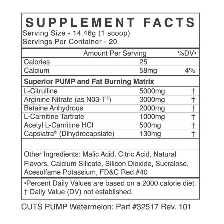 Blackmarket Cuts Pump: Stim Free Thermogenic Pre Workout - Supplement Shop