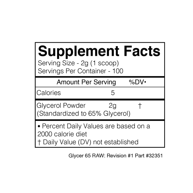 Blackmarket: Raw Glycerol 65 Powder | 200g - Supplement Shop