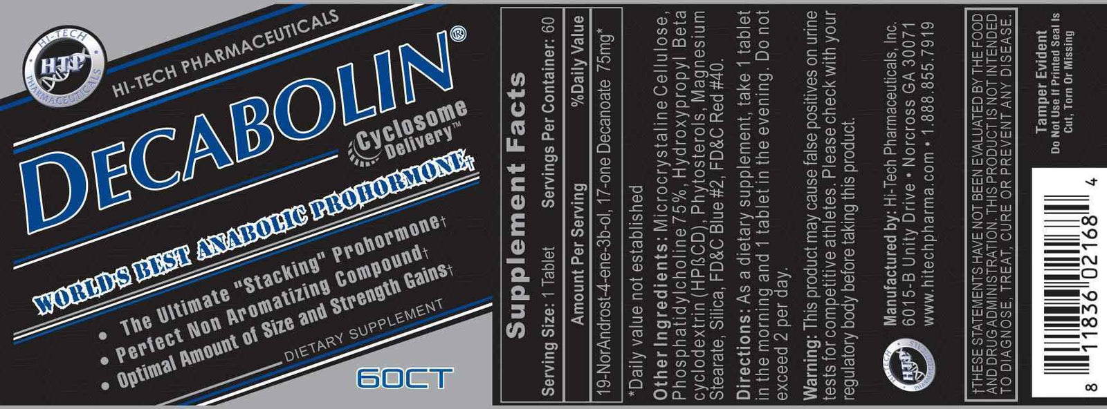 Hi Tech Pharmaceuticals - Decabolin - 60 Tabs